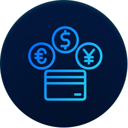Settle bills in multiple currencies, including international invoices.